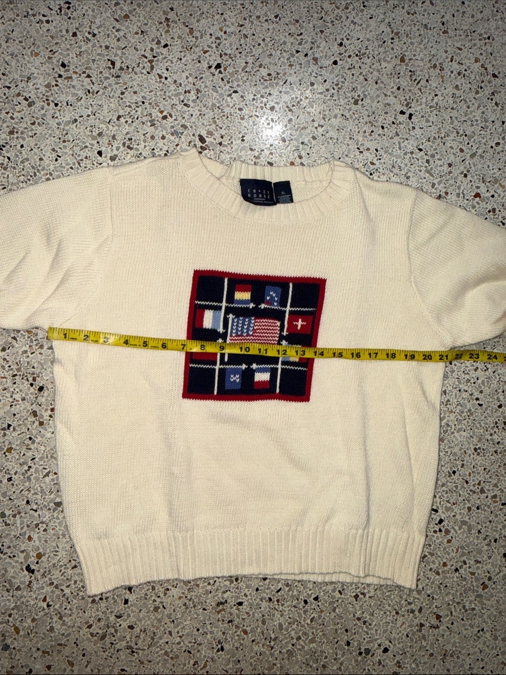 NWT Crazy Horse patriotic American flag short sleeve sweater XL - Picture 3 of 5